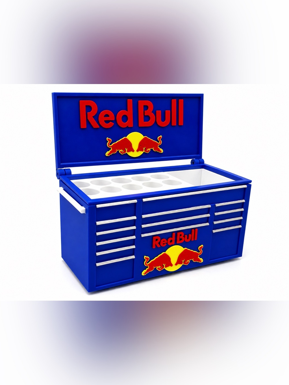 Red Bull Mini Toolbox Pen And Trinket Holder Desk Top Organizer